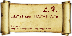 Lézinger Hóvirág névjegykártya